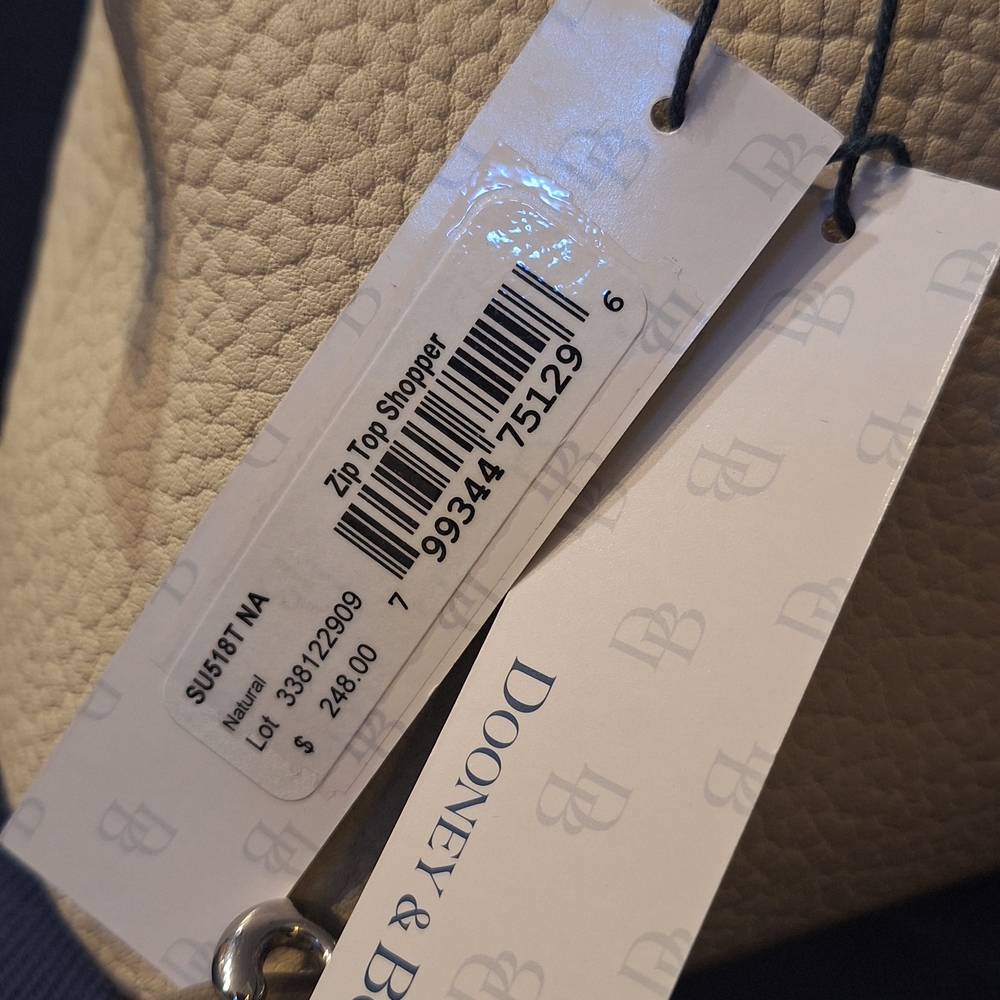 Dooney & Bourke Cream Leather Satchel - Picture 3 of 7